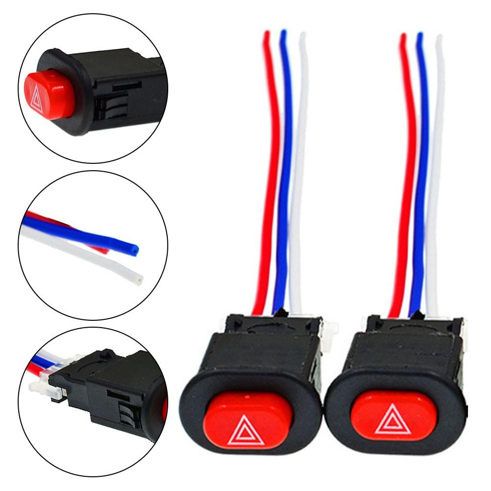Fit Motorcycle Hazard Light Switch with Flasher Control 2Pcs