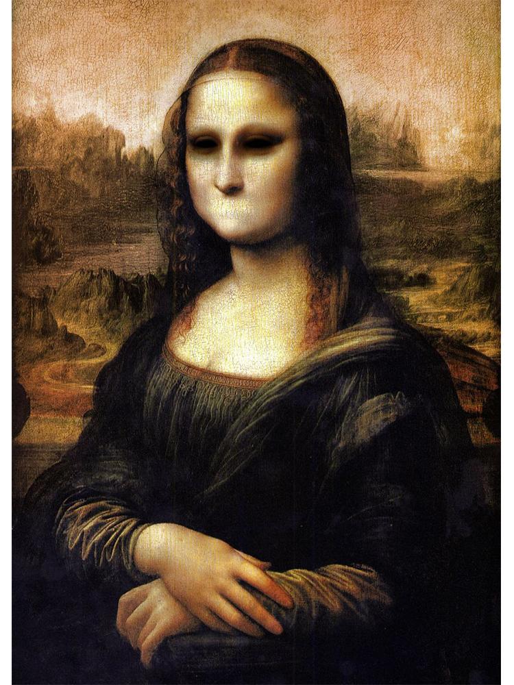 Tableau Humoristique Mona Lisa - Décoration Murale Amusante Pour Salle De Bain, Salon, Cuisine, 30x40 Cm
