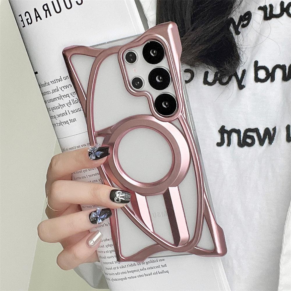 

Гальванизированный матовый полый охлаждающий чехол из ТПУ для Samsung Galaxy S25 Ultra S24 Plus для MagSafe, магнитный бампер с теплоотводом Galaxy S24+ серый