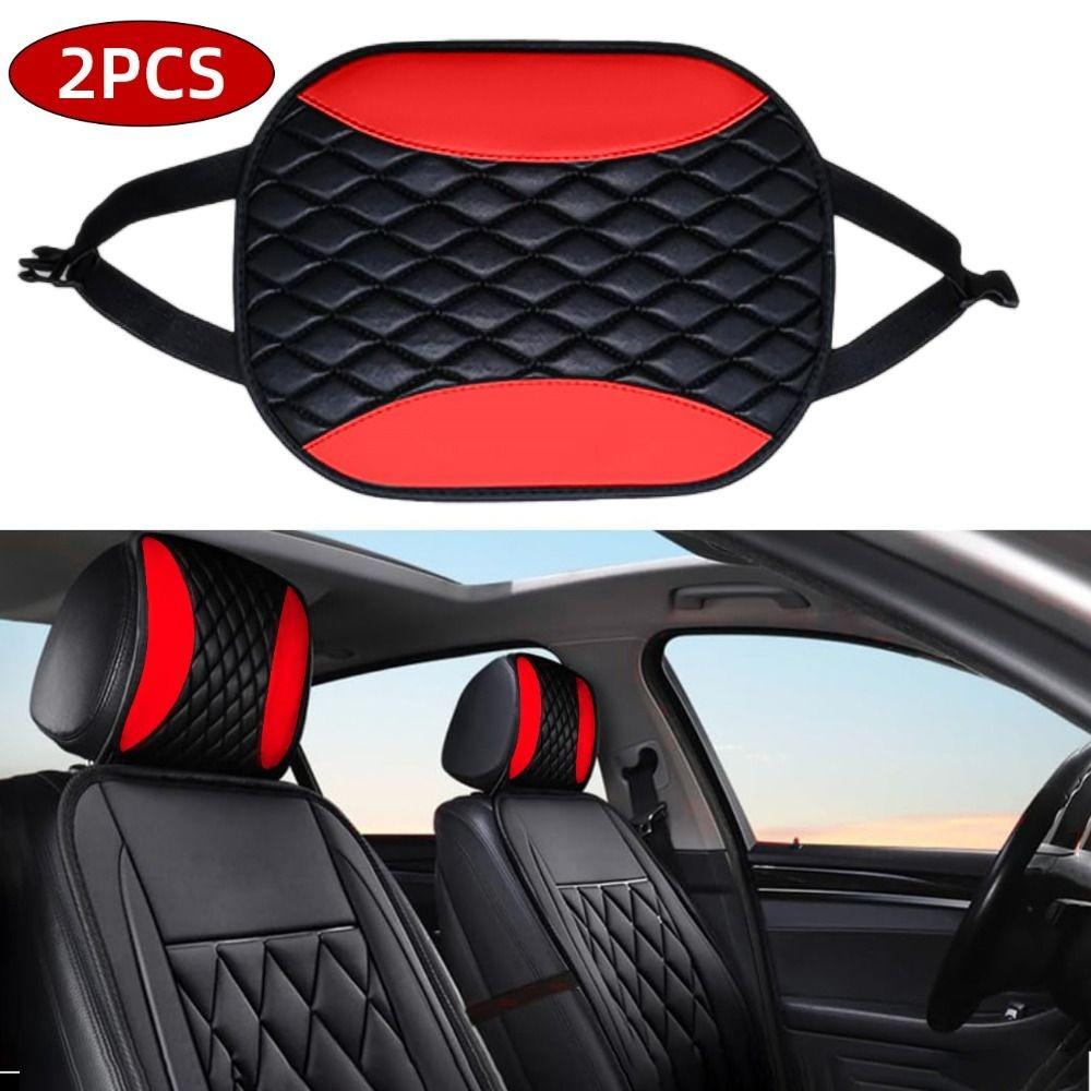 Design Car Headrest Covers PU Leather Auto Neck Support Head Rest Cushion Cover Car Interior Decor