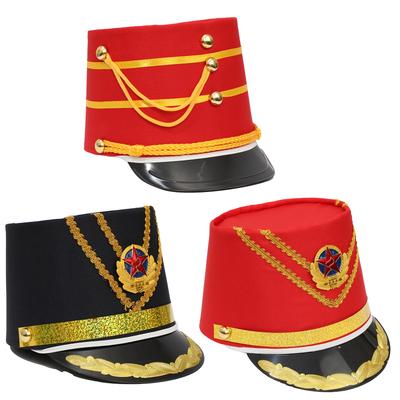 Flag Raiser Military Costume Hat for Drum Bugle Corps Stage Performance Cosplay 1Pc