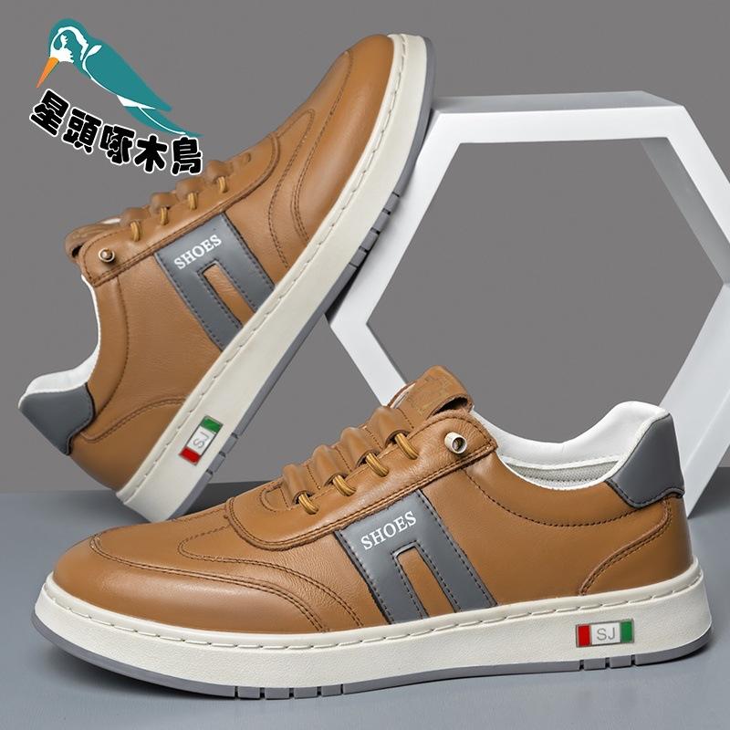 2025 spring and summer new foot cover men's shoes soft sole versatile daily casual leather shoe board