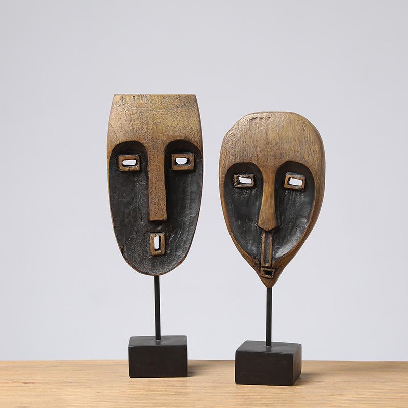 Modern Face Resin Sculpture, Creative Art Statue for Home Decor, Contemporary Figurine, Unique Living Room Shelf Ornament Gift