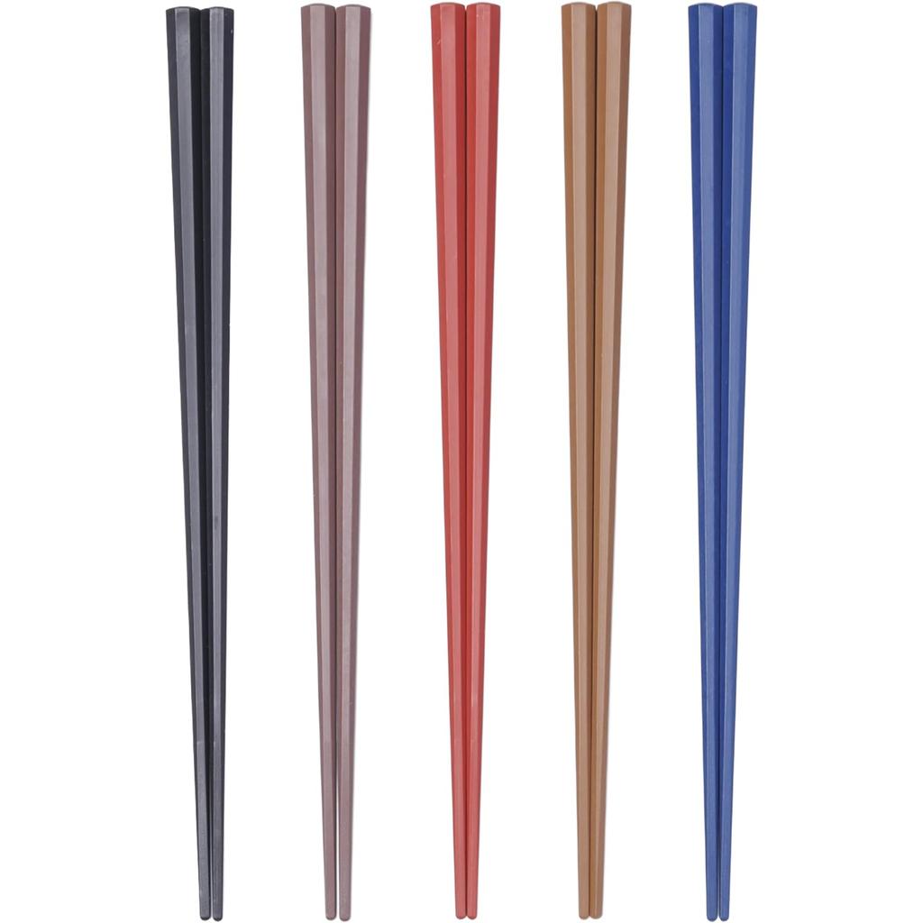 Sunny Life Design Dishwasher Set of Five Colorful Octagonal Made in 264864 Chopsticks, Safe, 23cm, 5, Resin, Colors, Pointed, Design, Japan,