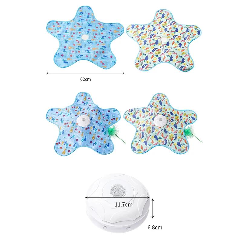 Cat Toys Interactive Hide and Seek Cat Toy with Mouse Squeaky Motion Activated Moving Concealed Feathers Kitten Teaser Toy