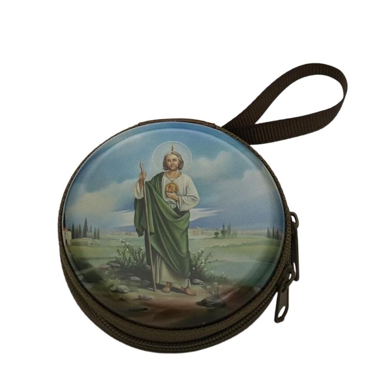 Catholic Rosary Pouch Religious Jewelry Storage Box Coin Purses Rosary Prayer Bag Religious Jewelry Storage Box Gift