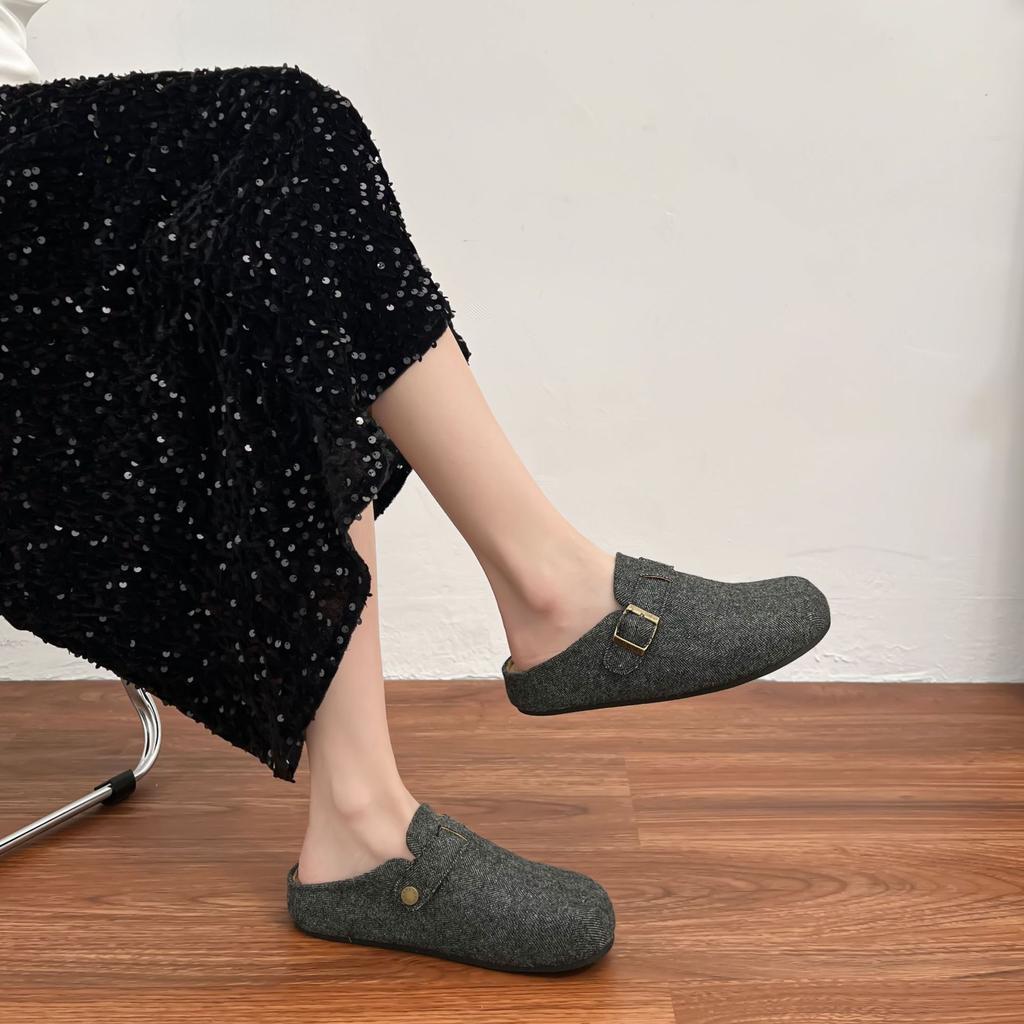Summer new Baotou Boken Muller shoes women's 2025 new small thick sole inner height increase casual shoes versatile