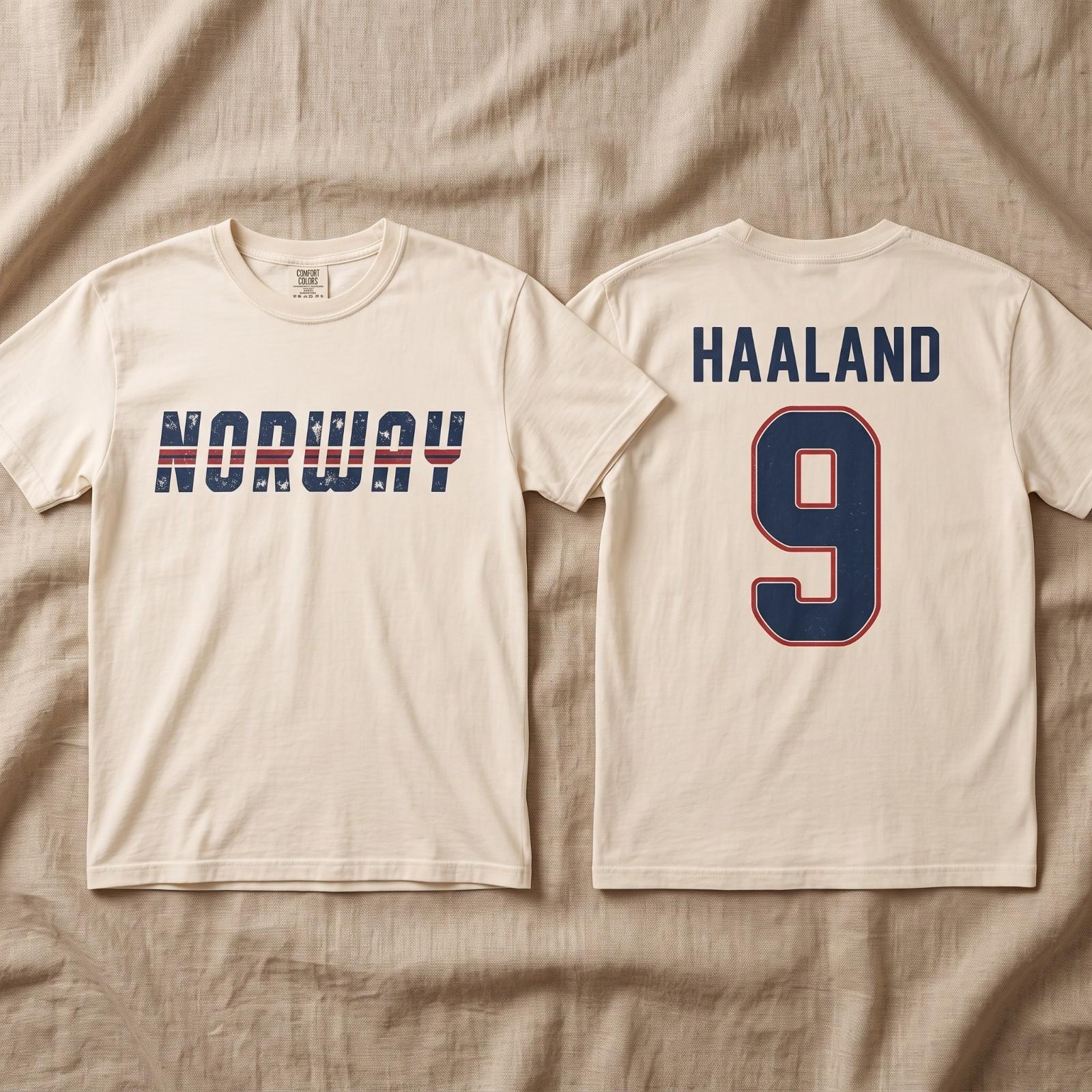 Haaland 9 Norway Soccer Supporter Comfort Colors, Nordic Football Athletic Tee Unisex T-Shirt M
