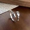 Retro Rose Bud Adjustable Open Ring For Women Punk Gothic Edgy  Handmade Flower Accessories Romantic Gift For Lovers