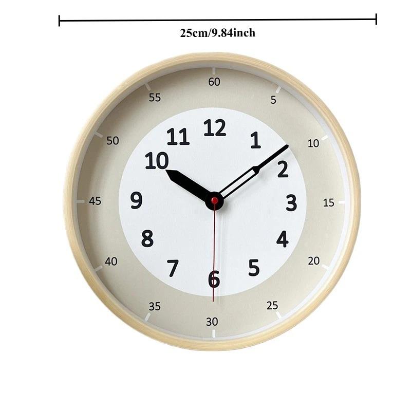 Simple Wall Clocks Modern Creative Silent Clock Living Room Study Solid Wood Clocks Early Childhood Education Cartoon Clock