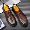 Pánské jarní business casual boty z pravé kůže, pánské svatební společenské oxfordky, klasické šněrovací, elegantní společenské formální boty do kanceláře