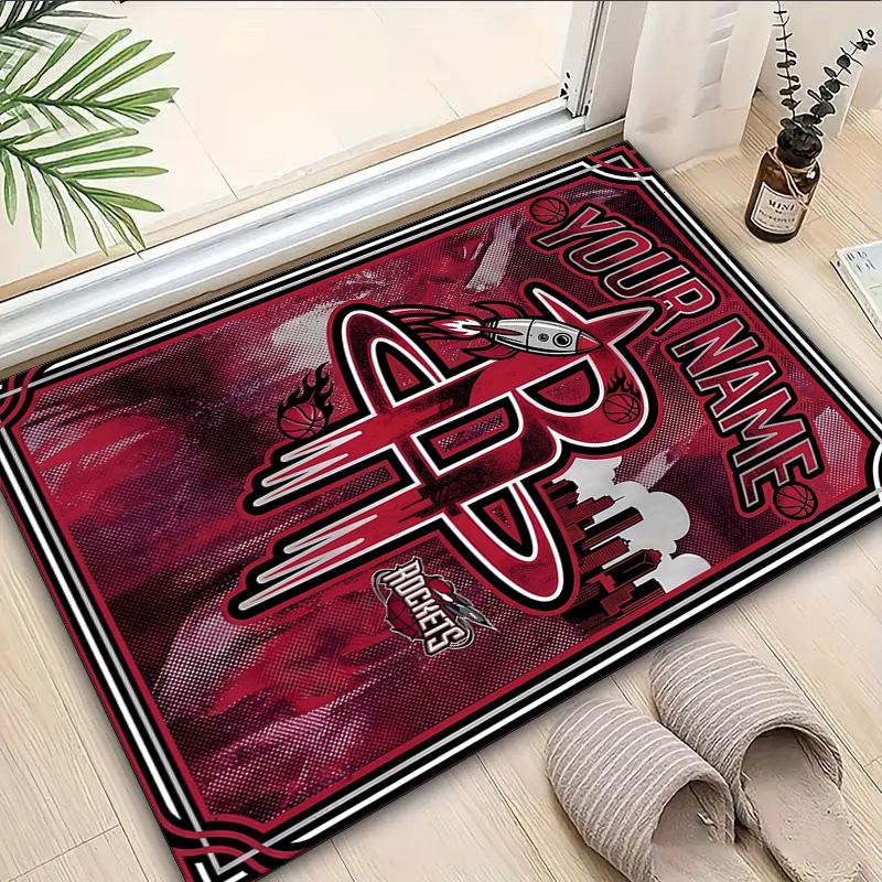 Custom Name Rug basketball Pride Rockets Area Rug Suitable for Indoor And Outdoor,Carpets for Homes, Offices,Living Rooms,Home Decor,Christmas Gift