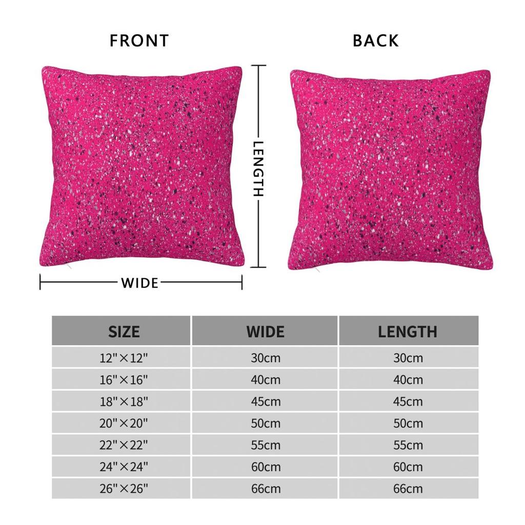 Pink Sparkles Splatter Square Pillowcase Polyester Linen Velvet Printed Zip Decorative Throw Pillow Case Car Cushion Cover 45X45