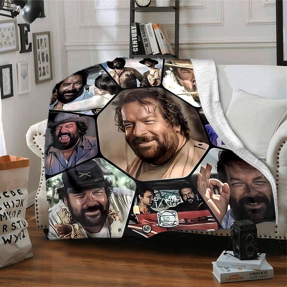 1pc Blanket - Terence Hill and Bud Spencer Print Design,Lightweight Blanket for Sofa,Bed- Soft &Warm,Gift for All Seasons