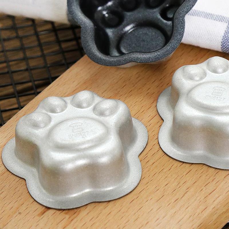 1/5 Stuks, Kattenpoot Taartvorm, Anti-aanbak Aluminium Mini Taartvorm, Hondepoot Gebakvormen, Bakgereedschap, Keukenaccessoires voor Thuis