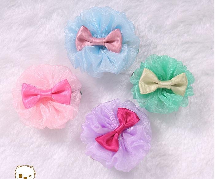 tulle dog bows