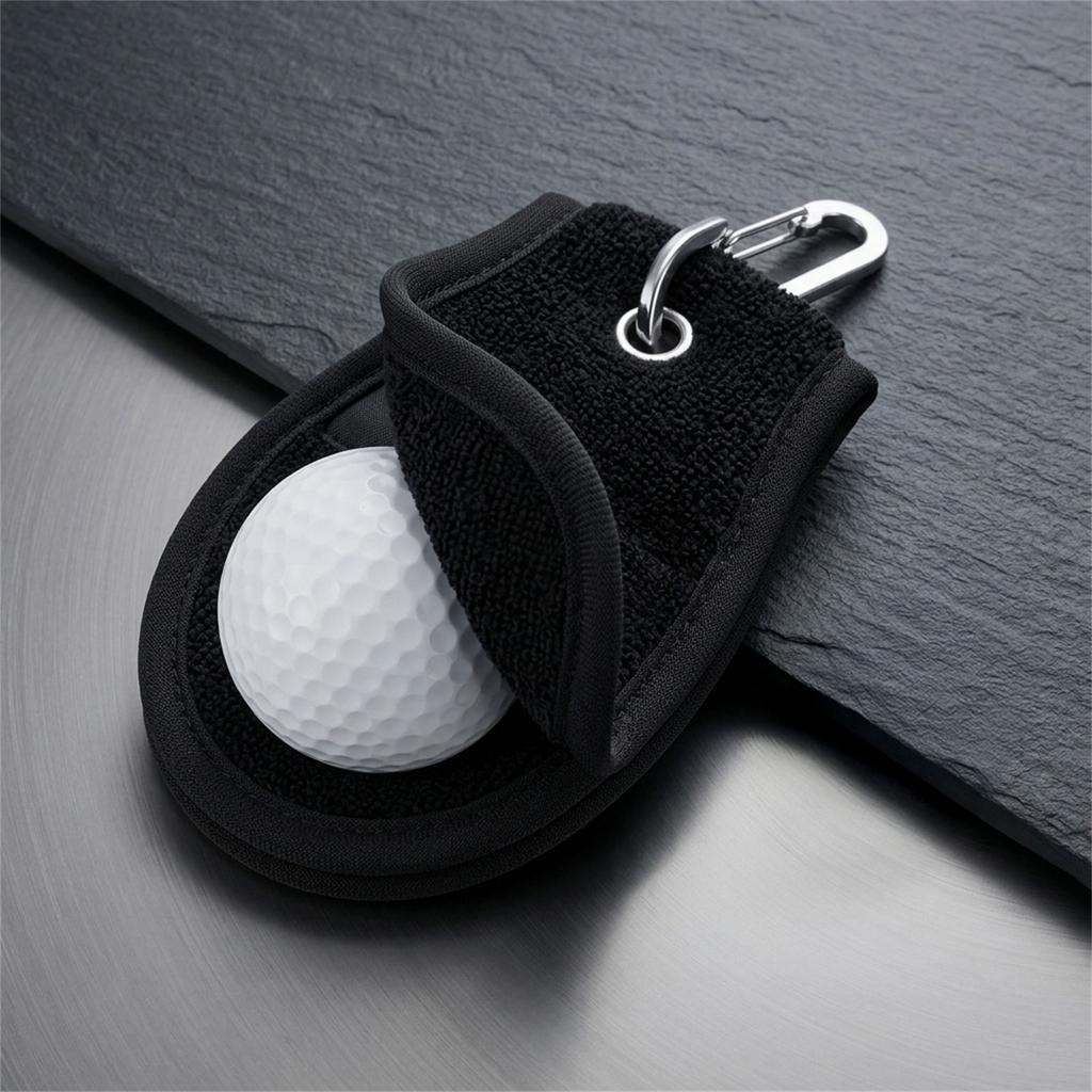 Golf Ball Cleaning Towel Portable Double Sided Design With Adjustable Hook For Waist Attachment 5