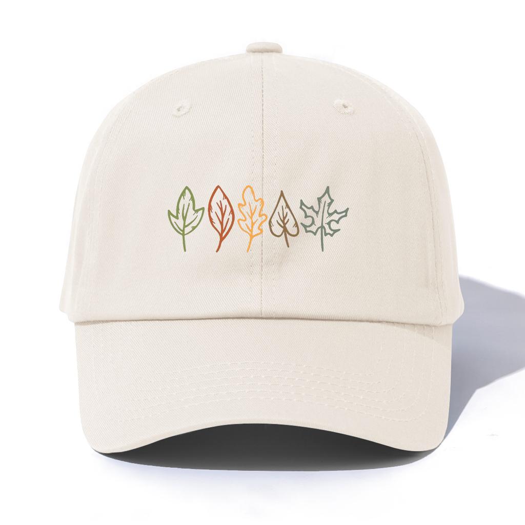 1pc Leaves Print Baseball Cap for Adults,Minimalist Retro Style Casual Soft Adjustable Dad Hat,Perfect As Gift