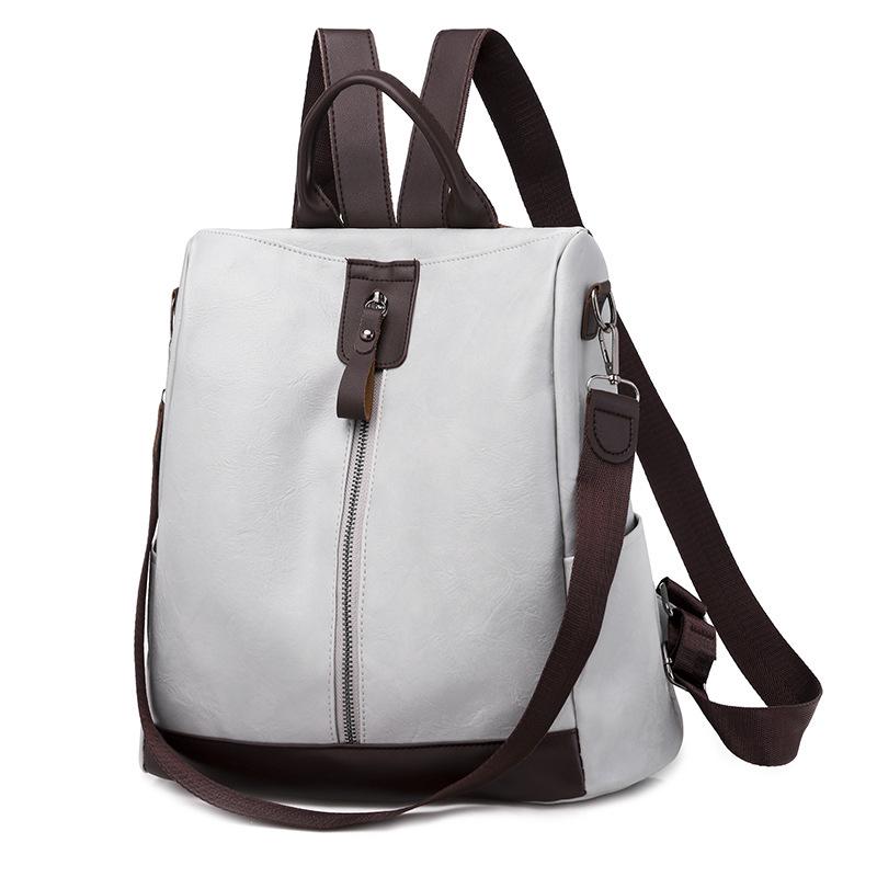 Dam Retro Anti-Stöld PU Ryggsäck - Casual Outdoor Travel Bag 2025