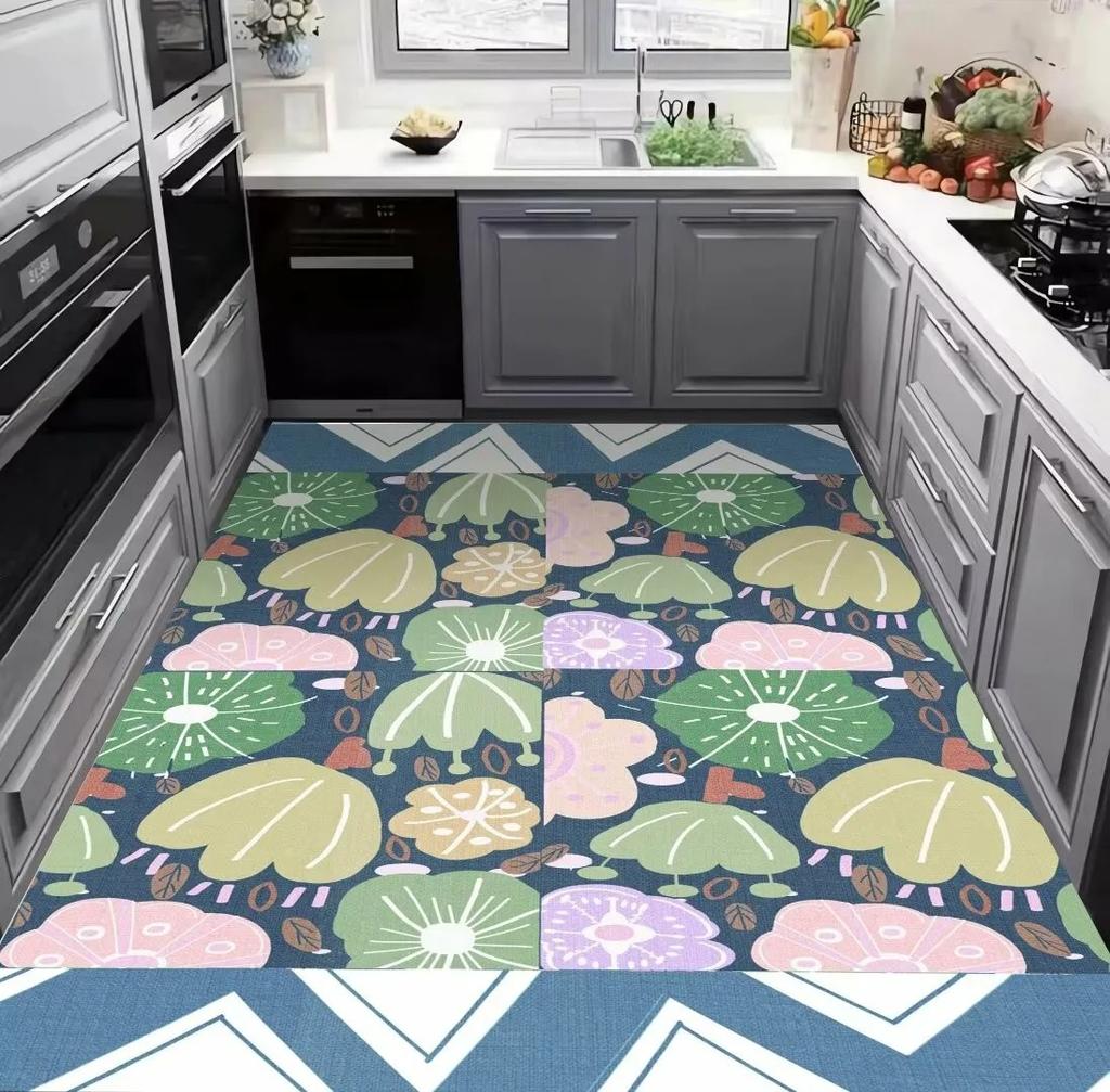 Modern Kitchen Washable Rug for Light Luxury Hallway and Simple Living Room Decor