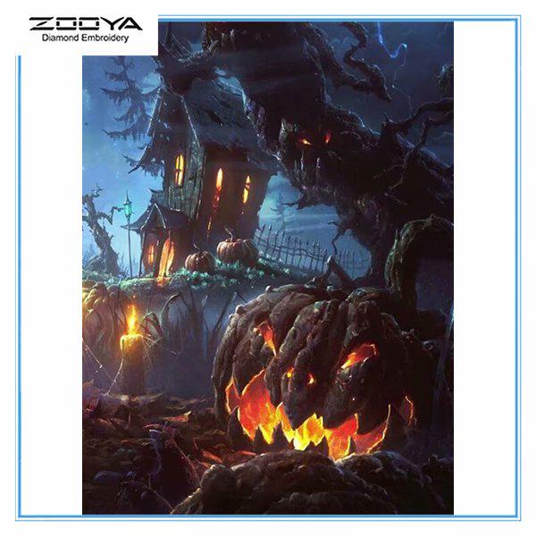 

ZOOYA Diy 5d Круглая / Квадратная мозаика Живопись Бриллиантовая вышивка Живопись Хэллоуин Серия Вышивка крестом Домашнее украшение