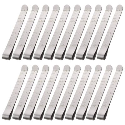 20Pcs 3Inch Sewing Clip Stainless Steel Hemming Clips Metal Crimping Clamp Fabric Sewing Measuring Ruler for Hemming