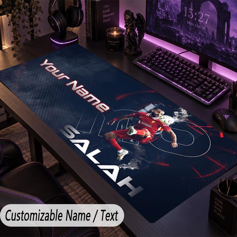 Custom Text Big Mousepad, Extended Desk Pad For Laptop Work GameMohamed Salah