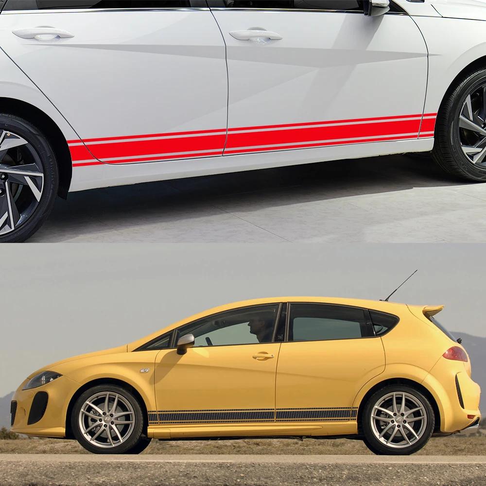 Vinylové samolepky na dveře auta Samolepky na boční prahy Závodní pruhy Grafika Tuningové doplňky Pro Seat Leon FR Cupra MK3 5F MK2 1P MK1