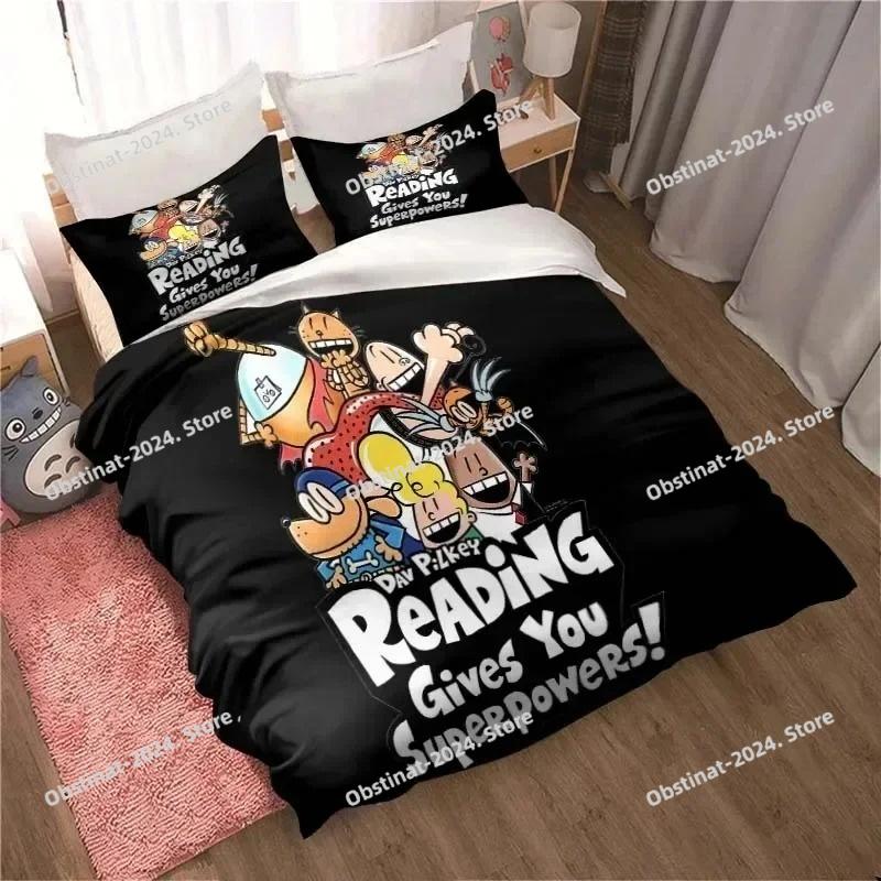 DOG MAN Cute Cartoon Pattern Bedding Set Duvet Cover Set Single Double Bed King Size Bed Set Adult Boys Bedroom Anime Sheet