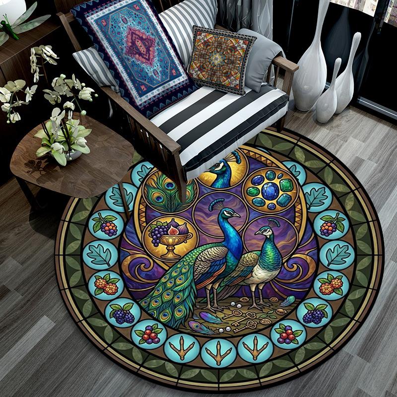 Sheep Nature Symbols Round Area Rug Under Office Chairs Bedroom Living Room Home Decor