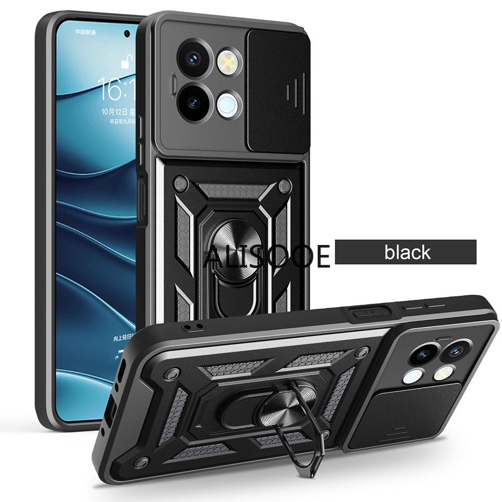 Funda for VIVO Y38 5G / T3x Case Slide Camera Protection Ring Stand Shockproof Back Cover for for VIVO T3X Y200i Capa Funda