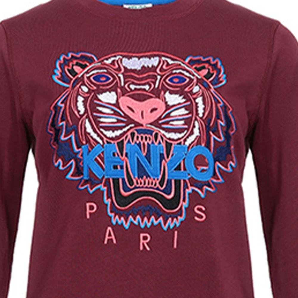 (WMNS) KENZO Tiger Head Pattern Long Sleeves Pullover Hoodie Red Women's F962SW7054XA-23