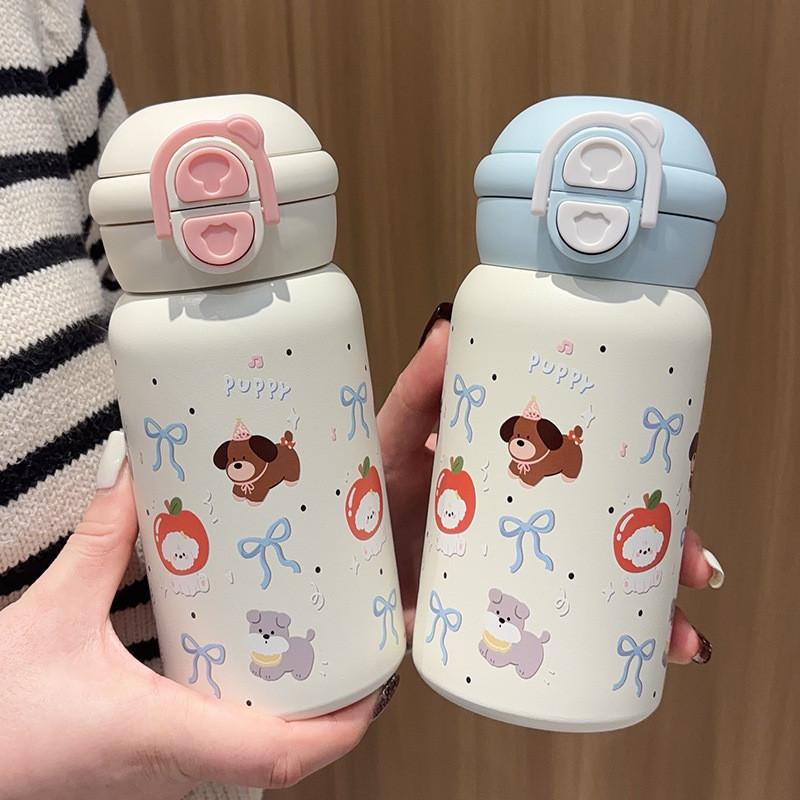 Cute Cartoon Stainless Steel Travel Mug With Lockable Lid For Office Use
