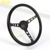 NEW Black Classic PU Steering Wheel 15inch 380mm Flat Dish Racing Sports Steering Wheel for Universal