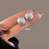 French Large Half Round Imitation Pearl Earrings for Women Minimalist Stud Earring New Light Luxury Vintage Wedding Jewelry