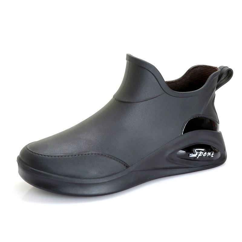 Men's Rain Shoes Non-slip and Waterproof Fashion Rain Boots Fleece Thermal Rubber Shoes Kitchen Work Medium Tube Short Tube Water Shoes