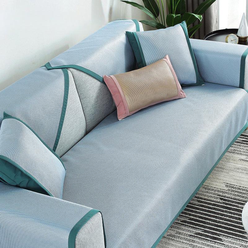Ice Silk Sofa Cushion Summer Summer Non-Slip Summer Mat Four Seasons Universal Simple Modern Gray Leather Seat Cover Cover
