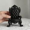 Luxury Gothic Throne Model Dark Brown Black With Gold Accents For Desktop Office Game Room Decor Collectible Display Stand