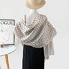 Sunscreen imitation silk chiffon silk scarf women's summer polka dot yarn purple silk scarf thin long Korean version versatile