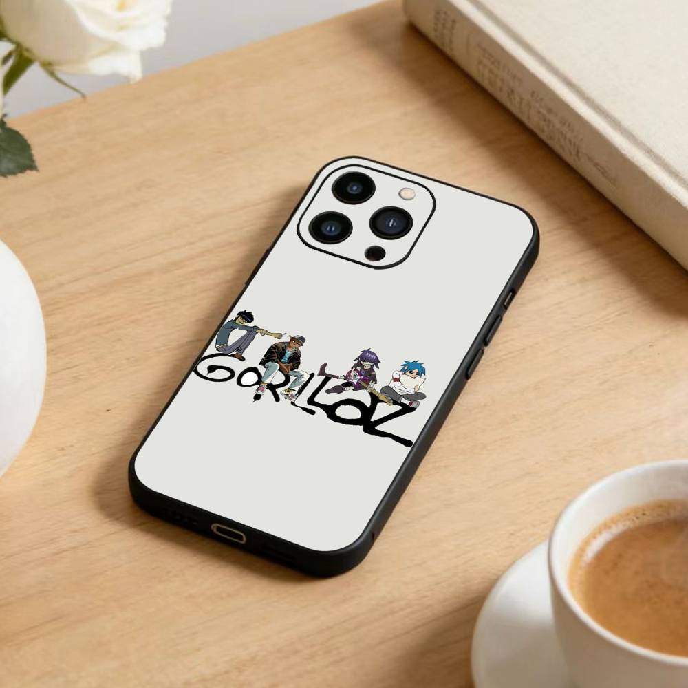 Comic R-Rock Band G-gorillaz   Phone Case For iPhone 17 16 15 14 13 12 Max Plus Silicone Black Cover