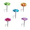Kolibris Wasserstation Handgefertigte Metallblumen Gartenstecker Vogelbad für Balkone Gartendekoration