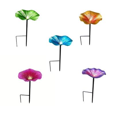Colorful Iron Bees Watering Station Decorative Garden Poles Bees Bath Bird Flowers Stakes for Wildlife Habitats