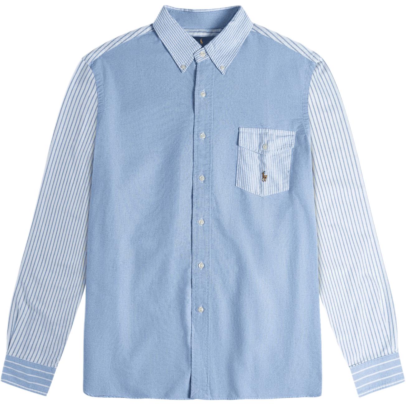 

Polo Ralph Lauren Карманная рубашка Оксфорд с вышивкой логотипа Pony Мужские рубашки Синий 710745263-001 XL