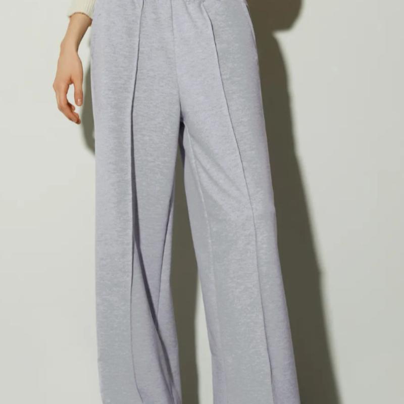 Autumn and Winter Solid Color Casual Wide Leg Elastic Waist Sweatpants Women's Jogging Sports Pants