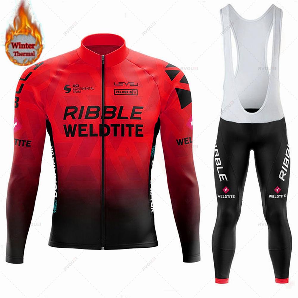 2026 Winter Velvet Warm Cycling Clothing Suit Set Wool Men Bicycle Suit Outdoor Sportswear MTB Bike Uniform Maillot Ciclisno Kit Triathlon