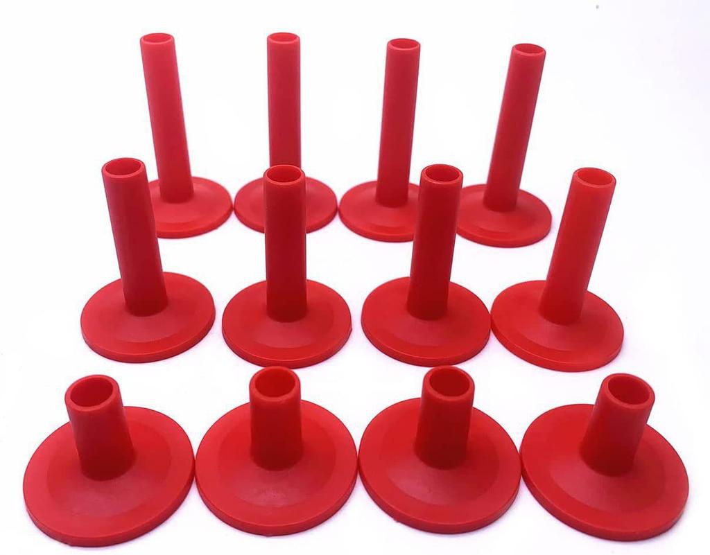 Drum Kit Cymbal Holder Sleeves, 12-Piece Plastic Set, Black/Red