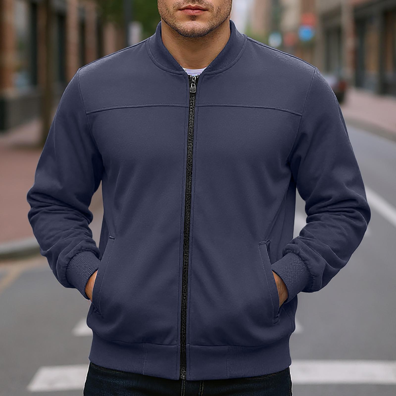 

Мужская куртка-бомбер в стиле кэжуал для работы, свободного кроя, с длинными рукавами L