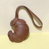 1Pcs Luggage Accessories Creative Croissant Keychain Leather Bread Shape Handbag Messenger Bag Underarm Bag Pendant