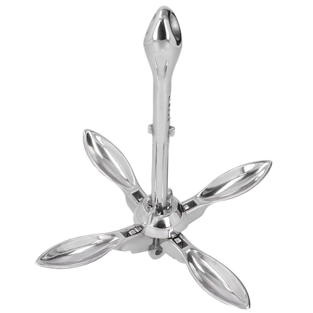 3.3lbs Foldable Grapnel Anchor 316 Stainless Steel Hardware for Marine Boat Yacht Dinghy