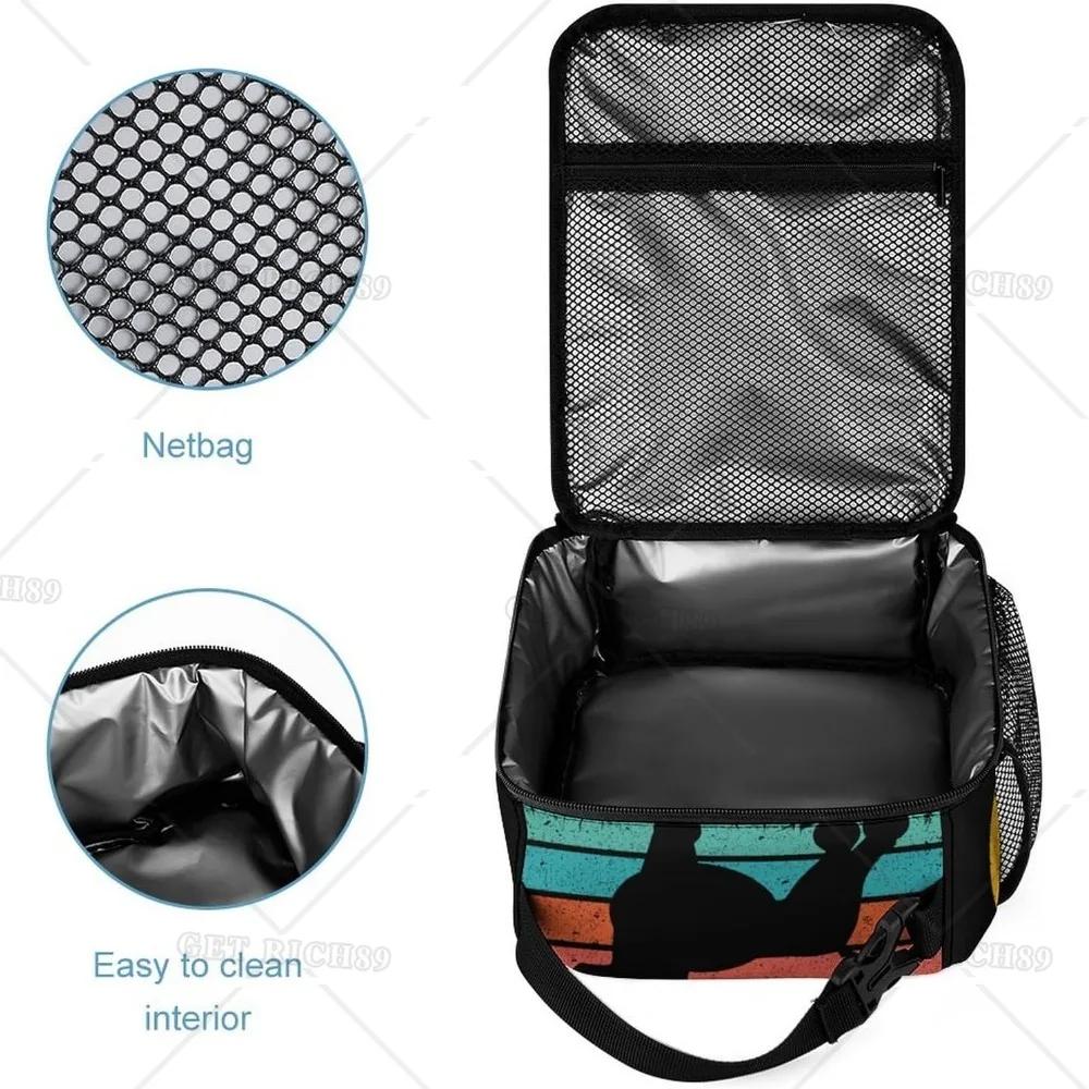 Poodle Dog Print Rectangular Lunch Bag Insulated Portable Lunch Box Tote Bags For Adults Men Women Travel Picnic Office Gifts